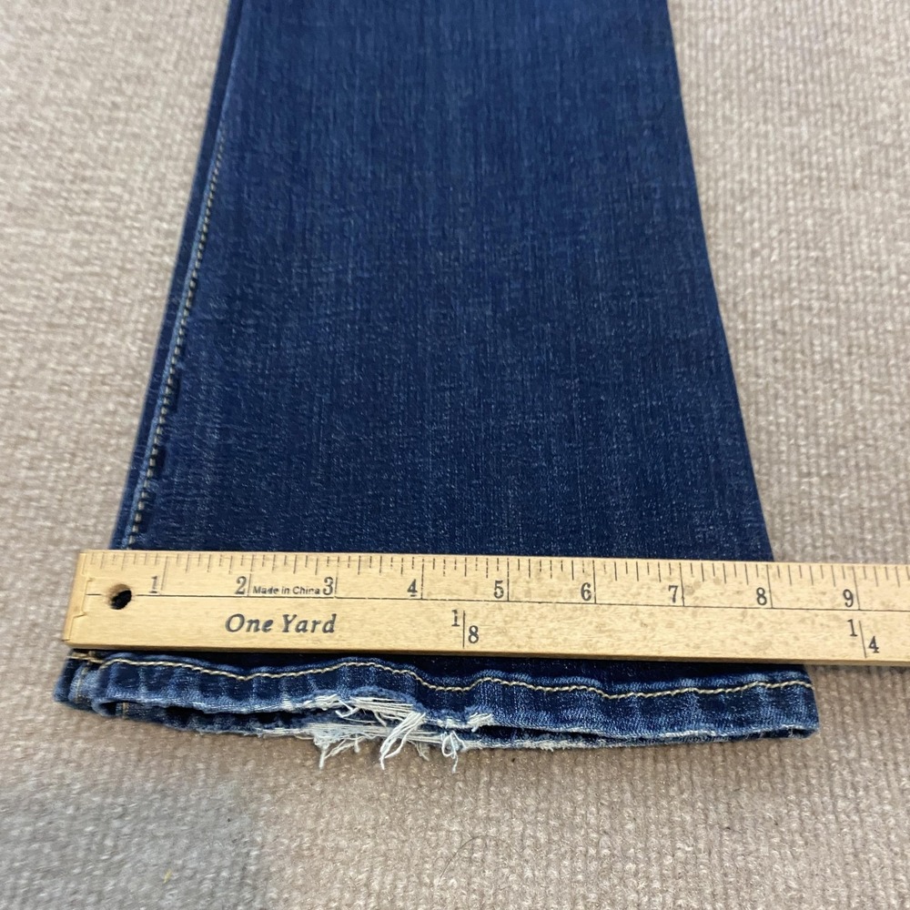 BKE Stella Bootcut Jeans Womens 24R Blue Med Wash Low Rise Distressed Stretch - Picture 10 of 11